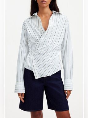 Madewell Stripe Asymmetric Button-Up Shirt